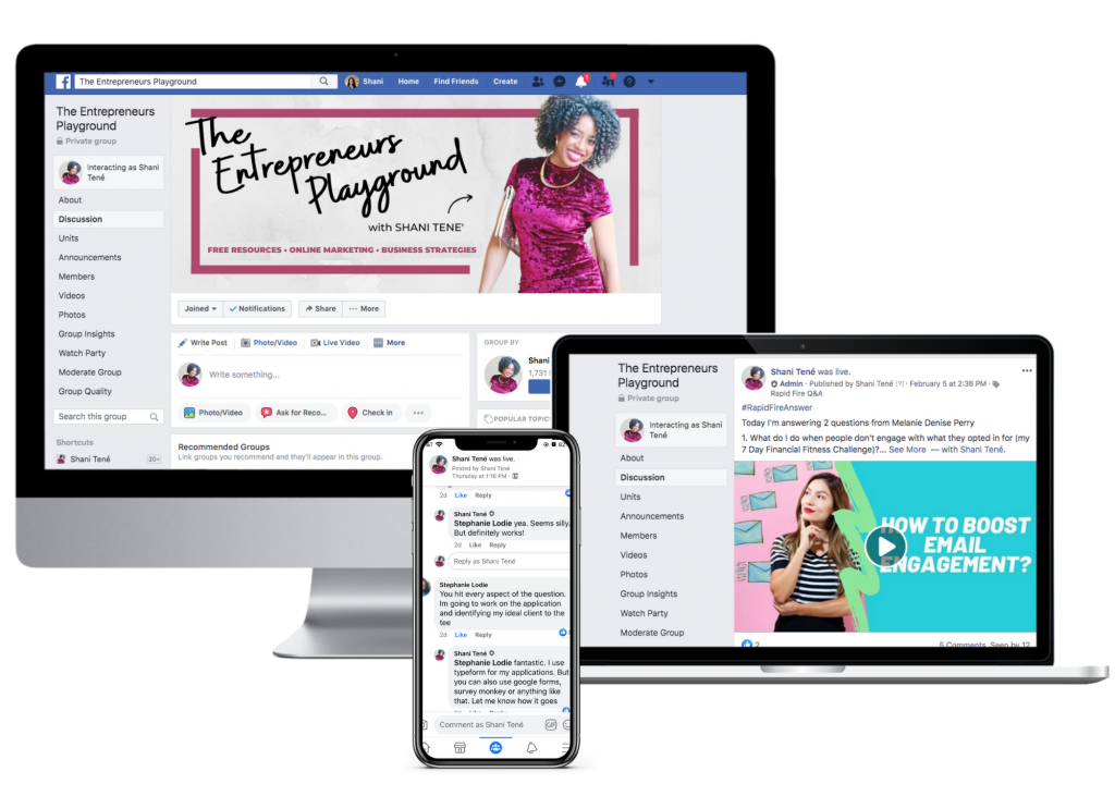 The Entrepreneurs Playground Free Facebook Group with Shani Tene'